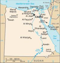 Kaart van Egypte