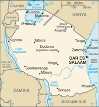 Kaart van Tanzania